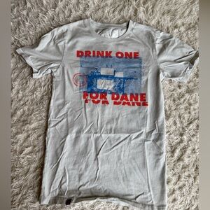 Dutch Bros Gray Graphic T-Shirt with Red and Blue Print